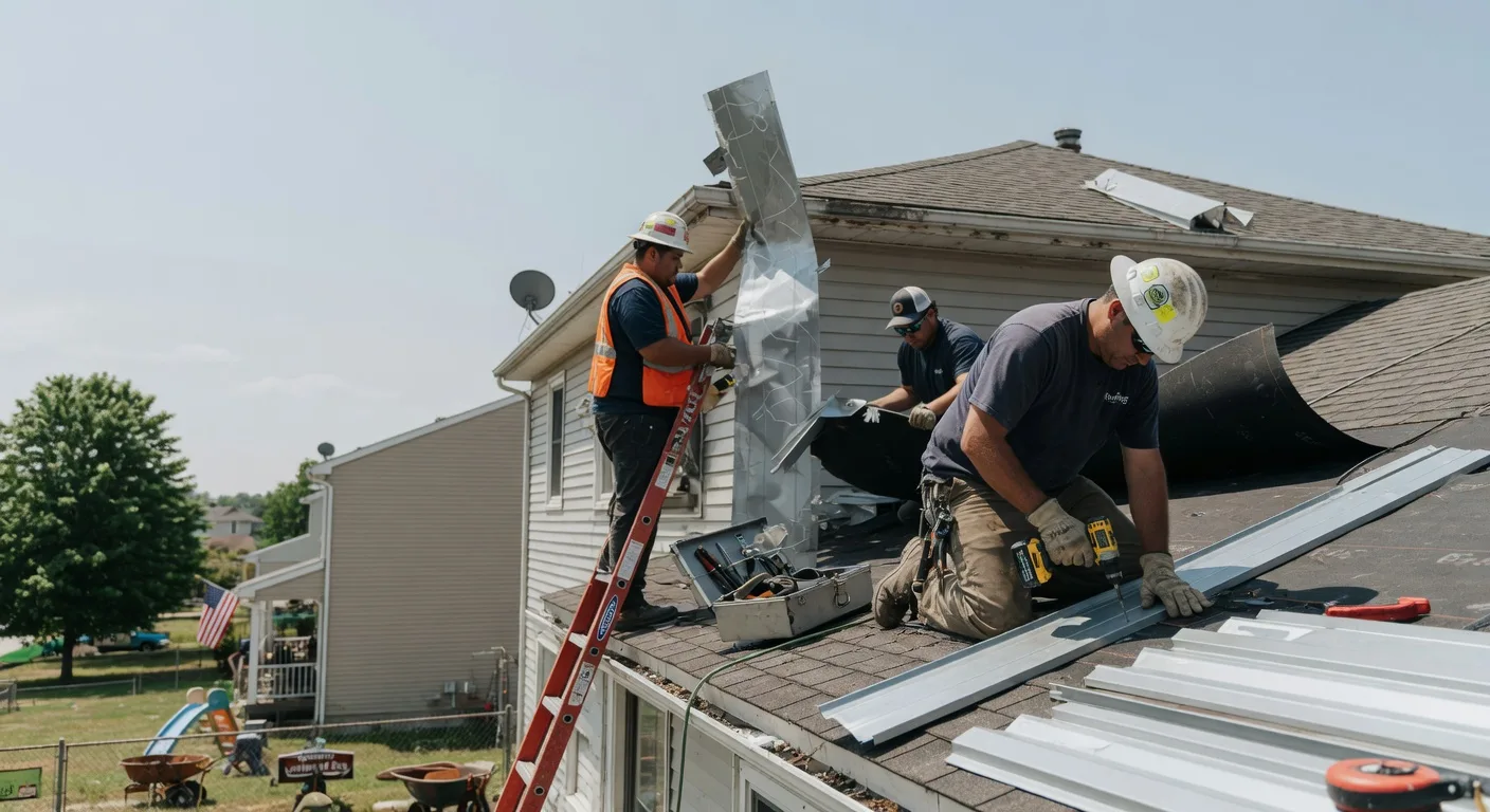 Storm Damage Metal Roof Repair in West Lafayette, OH